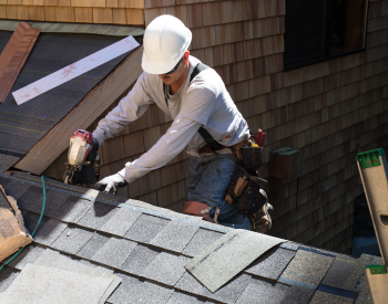 West Hartford home undergoing roof repair by Magee