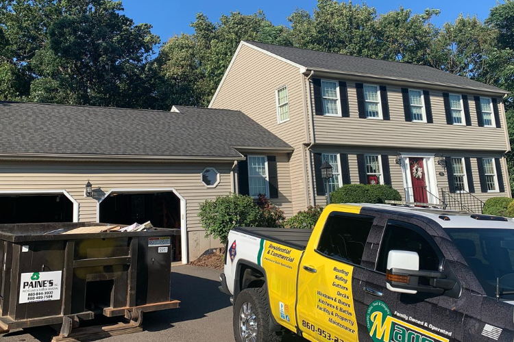 Magee's certified technicians applying GAF shingles